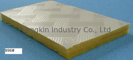 Yellow Acoustical Glass Wool Ceiling Tiles For Commercial Buildings