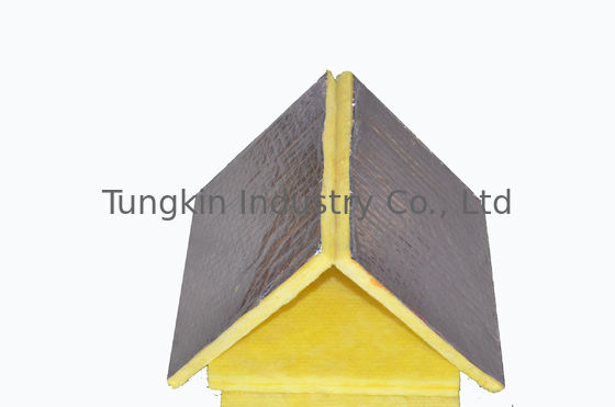 Fiber Glass Wool Board , Yellow Glasswool Mechanical Board Insulation
