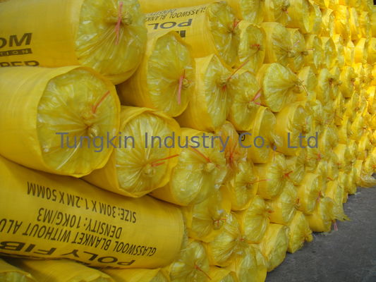 High Density Glass Wool Blanket / Felt , Wall Insulation Material
