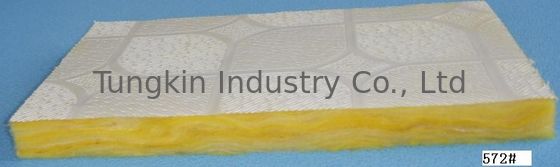 Fireproof Glass Wool Ceiling Tiles , Insulated Fiberglass Ceiling Panels