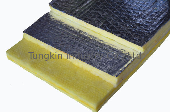 Fiber Glass Wool Board , Yellow Glasswool Mechanical Board Insulation