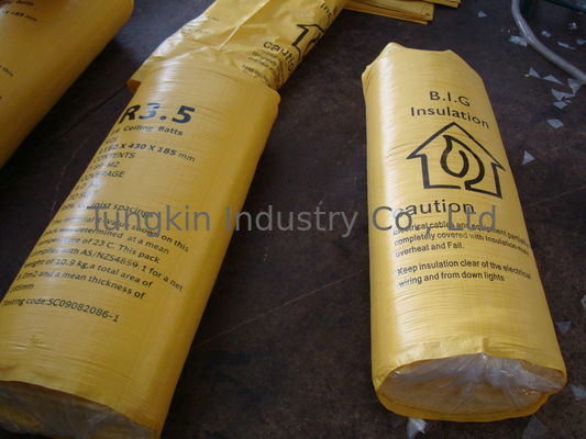High Temperature Resistant Yellow Glasswool Insulation Batts R 3.5 / R 4.0