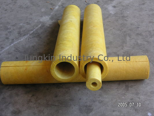 High Temperature Glass Wool Pipe Insulation For Construction , Fire Retardant