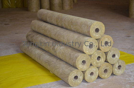 High Density stonewool Pipe Insulation Material Heat Resistant ISO CE