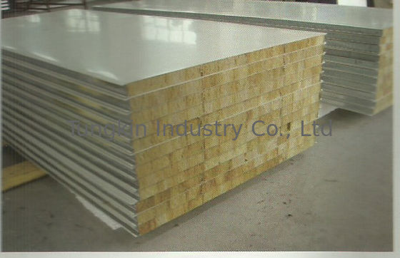 Yellow 100mm stonewool Insulation Board Fire Resistant For Steel Sandwich Panel